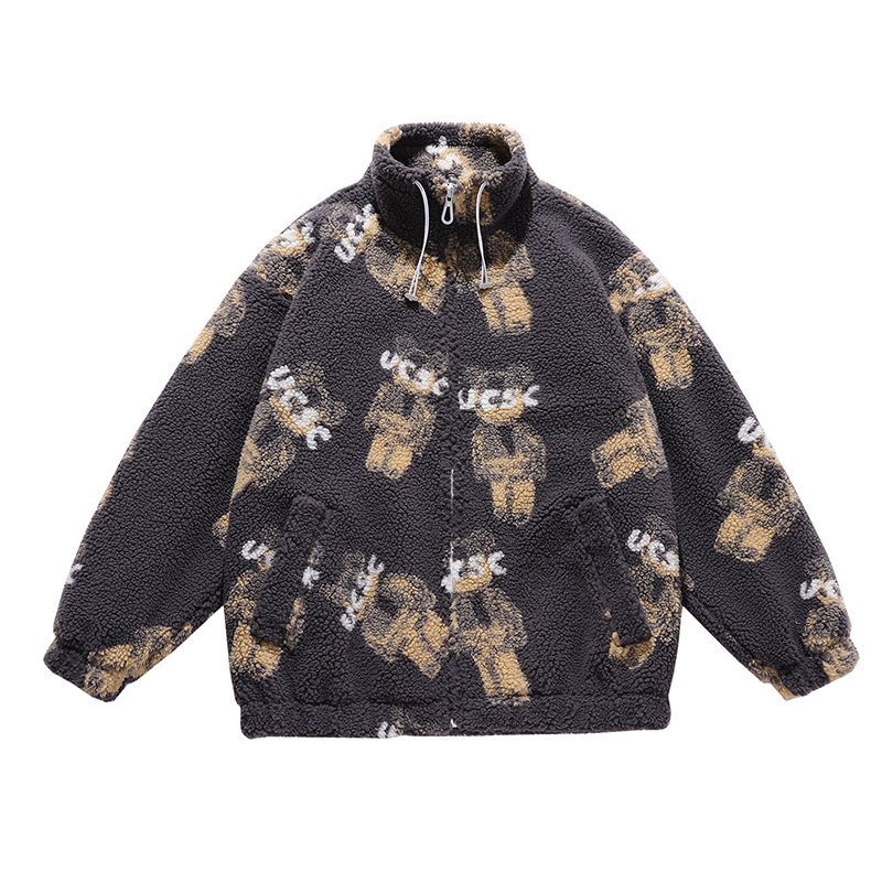 画像8: Snoopy Fleece fleece half zip jacket blouson ユニセックス 男女兼用 スヌーピー フリース ハーフジップジャケット ボンバー ブルゾン (8)