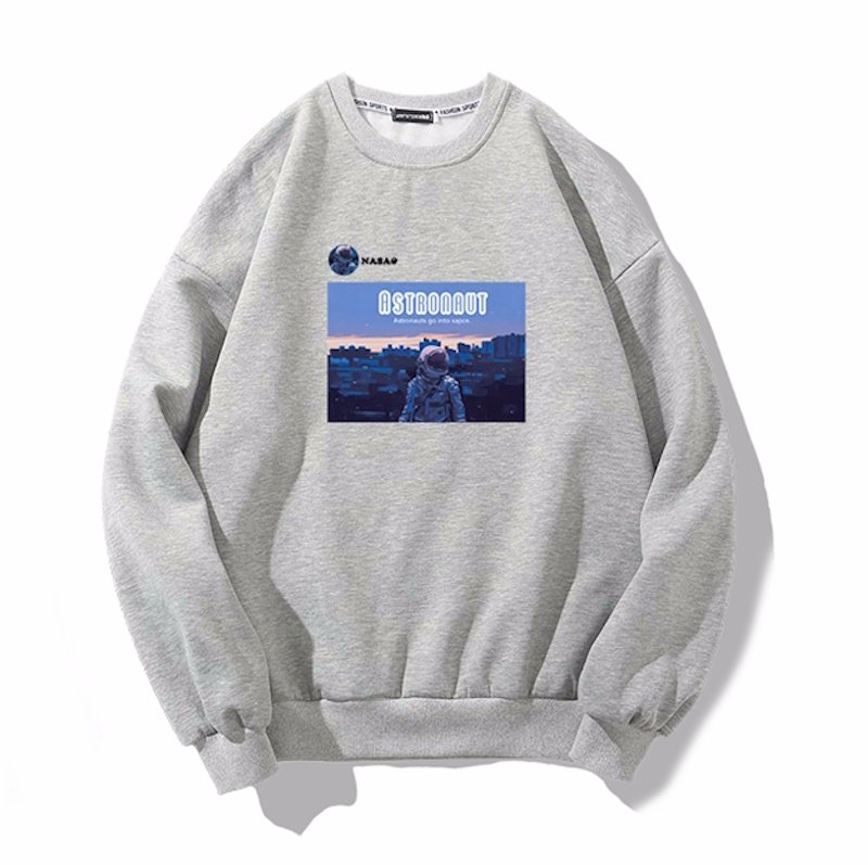 画像1: Unisex NASA x Astronaut Photo Print Sweatshirt　 男女兼用ナサ×宇宙飛行士フォトプリントスウェット プルオーバー トレーナー (1)