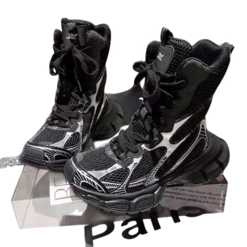画像2: Women's  Lace-up chunky sole platform Middle boots sneaker  ミドル 丈チャンキーソール 厚底プラットフォームレースアップブーツ マーティンブーツ スニーカー (2)