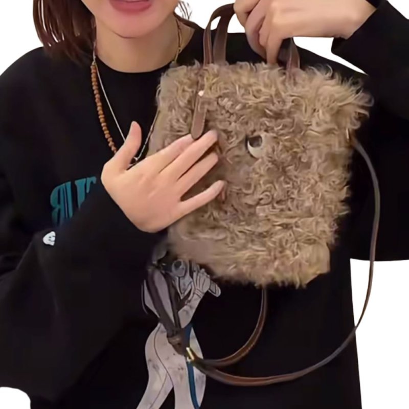 画像5: Eyeball Fluffy Fur Tote Shoulder Bag　アイボールフワフワファートートショルダーバッグ (5)