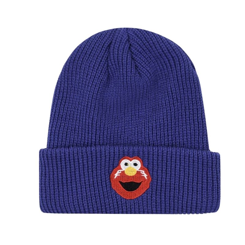 画像1: Unisex Sesame Street Design Elmo&Cookie Monster Beanie hat Knit Cap ユニセックス 男女兼用 セサミストリート デザイン エルモ＆クッキーモンスター ニット帽 ニットキャップ ビーニー (1)