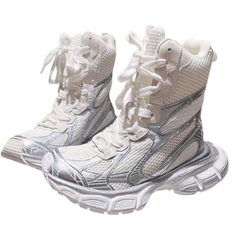 画像1: Women's  Lace-up chunky sole platform Middle boots sneaker  ミドル 丈チャンキーソール 厚底プラットフォームレースアップブーツ マーティンブーツ スニーカー (1)