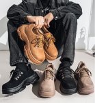 画像7: Men's British platform lace-up leather derby shoes  厚底レザーレースアップレザーダービーシューズスリッポンローファースニーカー (7)