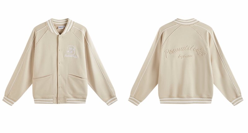 画像4: Snoopy Peanuts Lodge Emblem Stadium Jacket blouson スヌーピーピーナッツロッジエンブレムスタジャンジャケットスタジャンブルゾン (4)