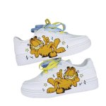 画像2: Unisex garfield print lace up leather sneakers shoes 男女兼用 ユニセックスガーフィールドプリント レースアップレザースニーカーシューズ (2)