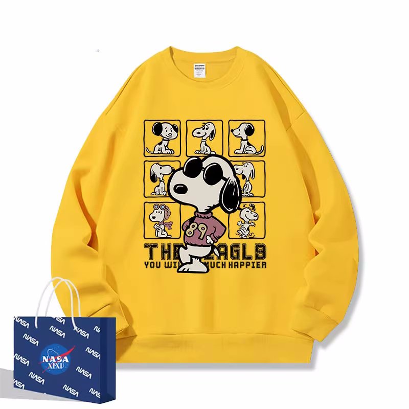 画像2: Unisex Box Snoopy print sweatshirt　 男女兼用ボックススヌーピープリントスウェット プルオーバー トレーナー (2)