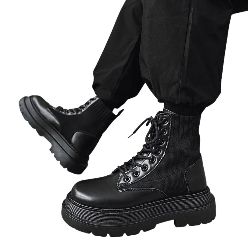 画像3: Men's Knit Green Bottom Lace-up Martin boots メンズ グリーンボトム レースアップ ニット 編み上げ マーティンブーツ (3)