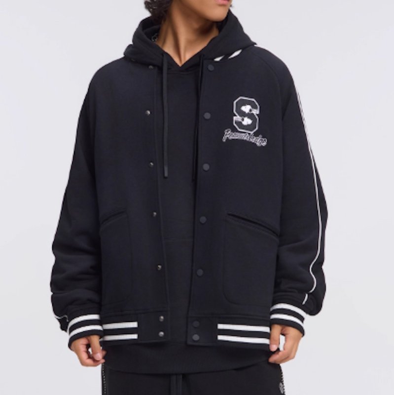 画像5: Snoopy Peanuts Lodge Emblem Stadium Jacket blouson スヌーピーピーナッツロッジエンブレムスタジャンジャケットスタジャンブルゾン (5)