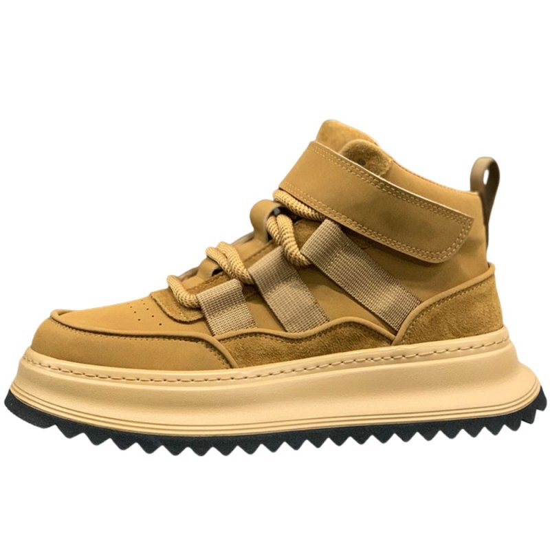 画像2: Men'sThick-soled leather high-top sneaker boots Y2K style 　メンズ  厚底 レースアップ ハイカット スニーカー ブーツ Y2K  (2)