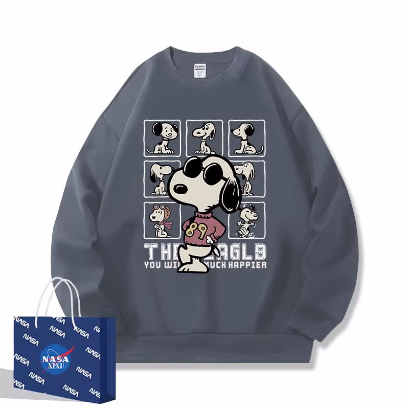 画像3: Unisex Box Snoopy print sweatshirt　 男女兼用ボックススヌーピープリントスウェット プルオーバー トレーナー (3)
