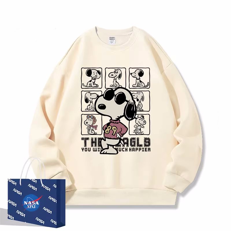 画像5: Unisex Box Snoopy print sweatshirt　 男女兼用ボックススヌーピープリントスウェット プルオーバー トレーナー (5)