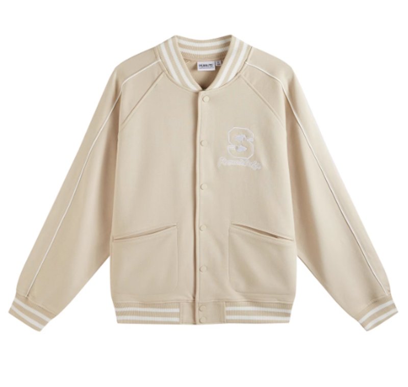画像2: Snoopy Peanuts Lodge Emblem Stadium Jacket blouson スヌーピーピーナッツロッジエンブレムスタジャンジャケットスタジャンブルゾン (2)