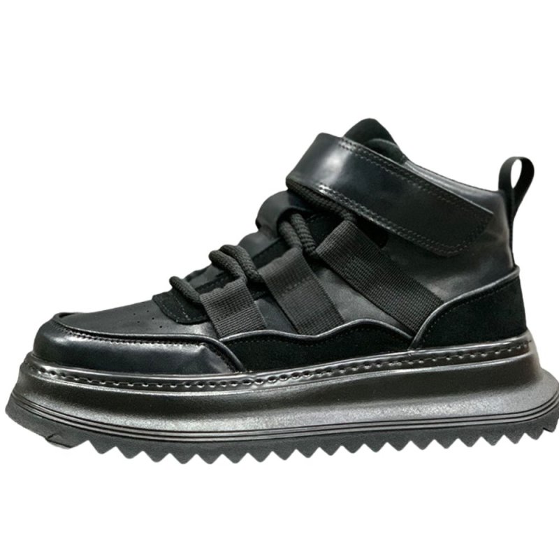 画像3: Men'sThick-soled leather high-top sneaker boots Y2K style 　メンズ  厚底 レースアップ ハイカット スニーカー ブーツ Y2K  (3)