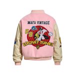 画像3: Unisex Looney tunes tweety leather stadium jacket baseball uniform blouson  ユニセックス 男女兼用 ルーニー・テューンズ トゥイーティー レザー スタジアムジャンパー スタジャン MA-1 ボンバー ジャケット ブルゾン (3)