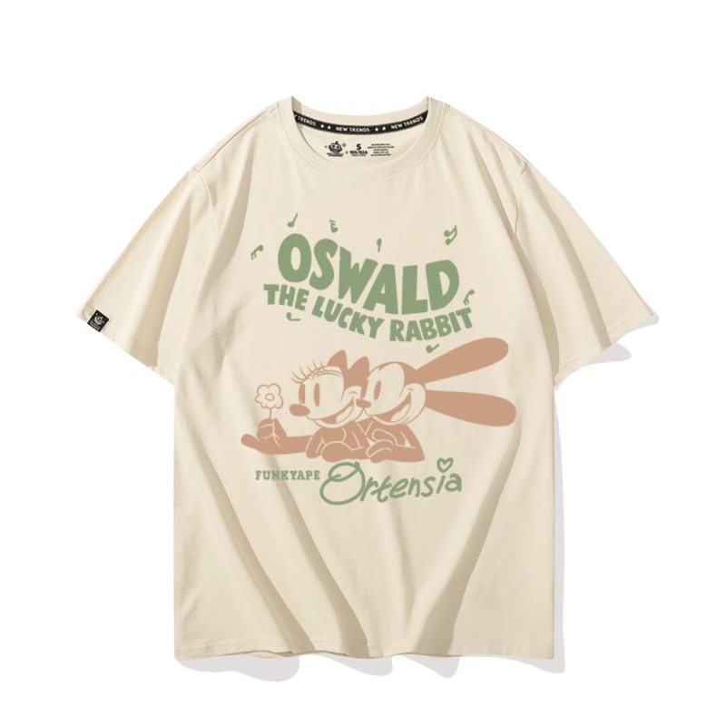 画像2: Oswald the Lucky Rabbit  Tshirts ユニセックス男女兼用 オズワルド・ザ・ラッキー・ラビット プリント 半袖 Tシャツ (2)
