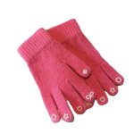 画像1: Women's Pearl & Heart Touchscreen Compatible Five-Finger Gloves　パール&ハート5本指手袋　グローブ　スマホ対応 (1)