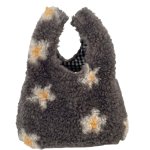 画像1: Flower motif fur tote bag　フラワーモチーフワフワファートートバッグ (1)