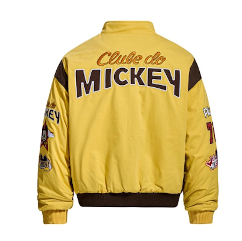画像4: Mickey Mouse & Pluto stand-collar quilted stadium jacket baseball uniform jacket blouson ユニセックス 男女兼用ミッキーマウス＆プルートスタンドカラー 中綿キルティングジャケットスタジアムジャンパー スタジャンブルゾン (4)