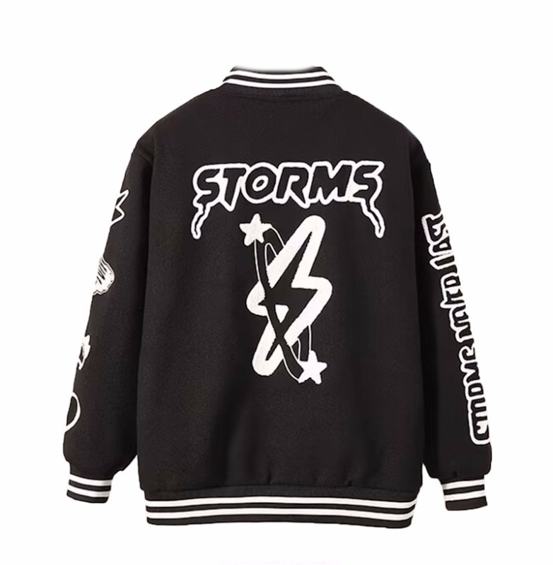 画像3: Storm Never Last Stadium  jacket baseball uniform jacket blouson ユニセックス 男女兼用Storm Never Lastロゴ スタジアムジャンパー スタジャン ジャケットブルゾン (3)