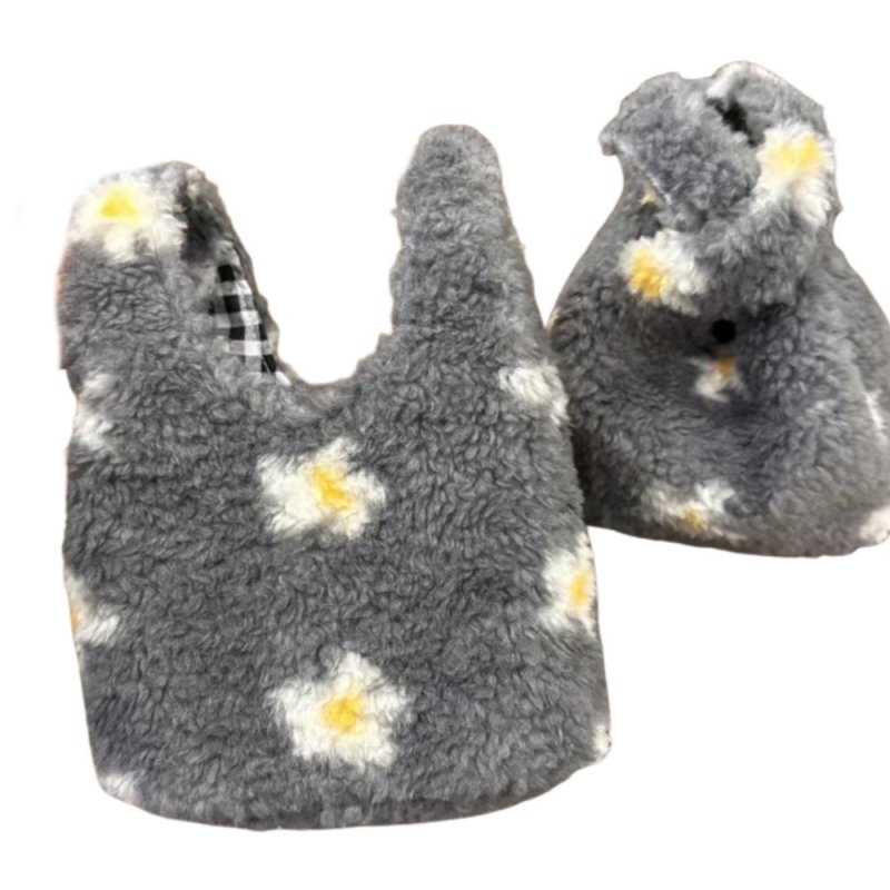 画像3: Flower motif fur tote bag　フラワーモチーフワフワファートートバッグ (3)