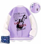 画像5: Rock and roll guitar  jacket baseball uniform jacket blouson ユニセックス 男女兼用 ロックンロールギター刺繍 ジャケット スタジアムジャンパー スタジャン ジャケットブルゾン (5)