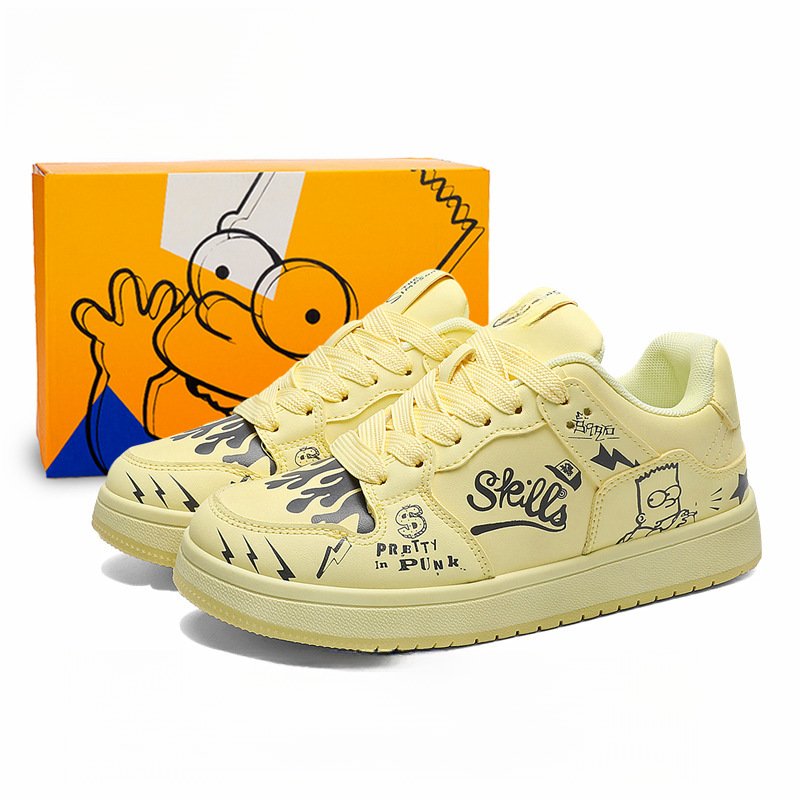 画像19: SALE セール 25 Unisex simpson bart simpson leather lace up  leather sneakers shoes  ユニセックス男女兼用バートシンプソンプリントレザーレースアップ  スニーカー  (19)