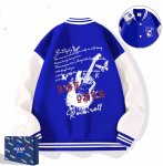 画像1: Rock and roll guitar  jacket baseball uniform jacket blouson ユニセックス 男女兼用 ロックンロールギター刺繍 ジャケット スタジアムジャンパー スタジャン ジャケットブルゾン (1)