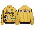 画像1: Mickey Mouse & Pluto stand-collar quilted stadium jacket baseball uniform jacket blouson ユニセックス 男女兼用ミッキーマウス＆プルートスタンドカラー 中綿キルティングジャケットスタジアムジャンパー スタジャンブルゾン (1)
