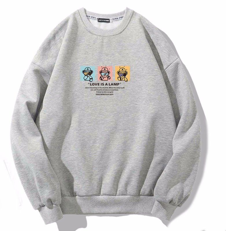 画像3: Unisex Box Walking Bear print sweatshirt　 男女兼用ボックスウォーキングベアプリントスウェット プルオーバー トレーナー (3)