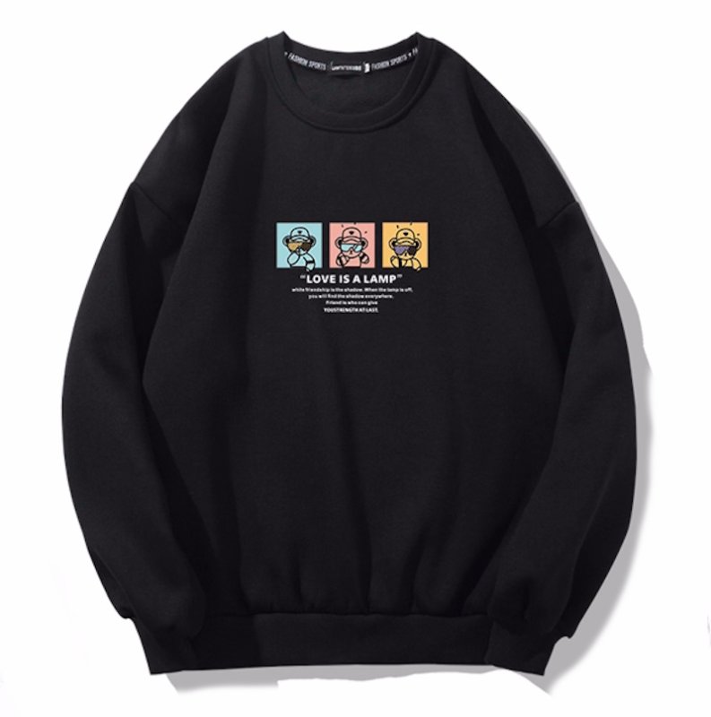 画像1: Unisex Box Walking Bear print sweatshirt　 男女兼用ボックスウォーキングベアプリントスウェット プルオーバー トレーナー (1)