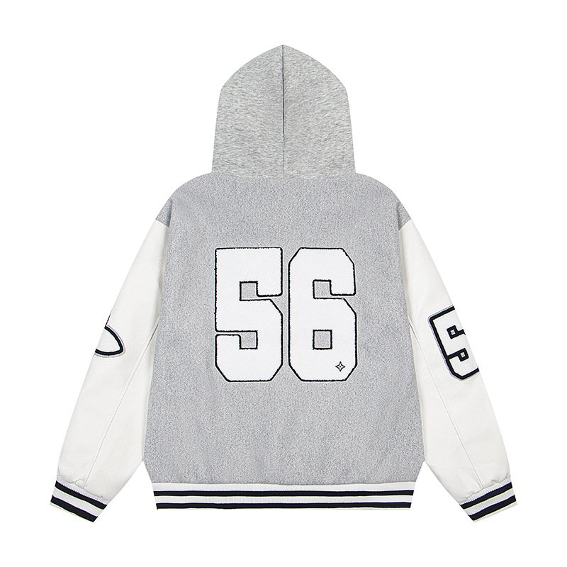 画像6: Hoodie colorblock stadium jacket baseball uniform jacket blouson ユニセックス 男女兼用フーディカラーブロック 家紋刺繍 ジャケット スタジアムジャンパー スタジャン ジャケットブルゾン (6)