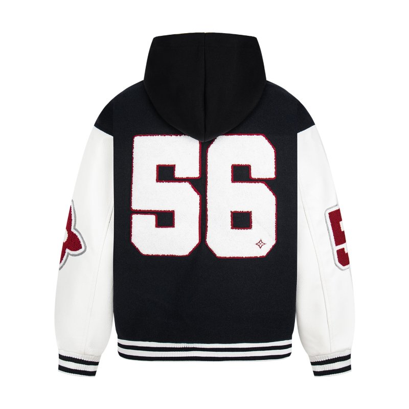 画像5: Hoodie colorblock stadium jacket baseball uniform jacket blouson ユニセックス 男女兼用フーディカラーブロック 家紋刺繍 ジャケット スタジアムジャンパー スタジャン ジャケットブルゾン (5)