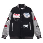 画像3: DKHT & logo embroidery stadium jacket baseball uniform jacket blouson ユニセックス 男女兼用DKHT&ロゴ刺繍 ジャケット スタジアムジャンパー スタジャン ジャケットブルゾン (3)