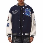 画像7: 404 Bird & Flower Embroidery stadium jacket baseball uniform jacket blouson ユニセックス 男女兼用404バード&フラワー刺繍 ジャケット スタジアムジャンパー スタジャン ジャケットブルゾン (7)