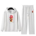 画像3: Stylish hip-hop bear print sweatshirt hoodie and pants set　ユニセックス男女兼用 おしゃれなヒップホップベアプリントスウェット フーディ&パンツ セットアップ (3)