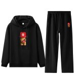 画像2: Stylish hip-hop bear print sweatshirt hoodie and pants set　ユニセックス男女兼用 おしゃれなヒップホップベアプリントスウェット フーディ&パンツ セットアップ (2)
