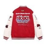 画像5: STA&YUR Pop Embroidered  Leather Sleeve stadium jacket baseball uniform jacket blouson ユニセックス 男女兼用STA&YURポップ刺繍レザースリーブ ジャケット スタジアムジャンパー スタジャン ジャケットブルゾン (5)