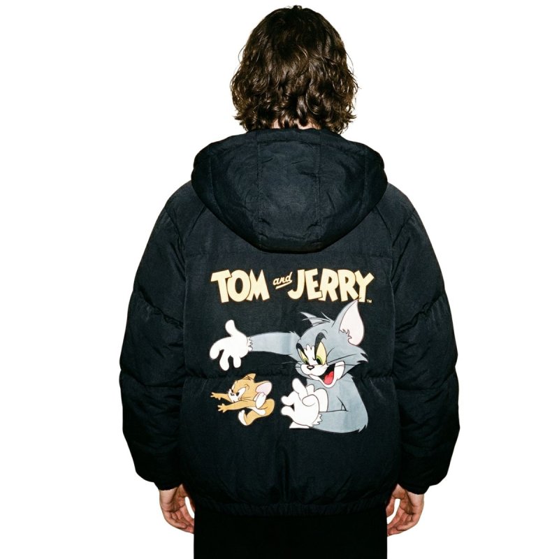 画像1: Tom and Jerry Cold weather puffer down jacket Unisex ユニセックス 男女兼用  トムとジェリー 防寒 肉厚 中綿ジャケット  ジャンパー (1)