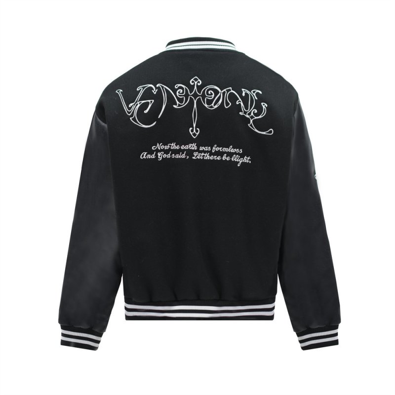 画像5: Alphabet Letter Embroidered Leather Sleeve stadium jacket baseball uniform jacket blouson ユニセックス 男女兼用レターロゴ刺繍レザースリーブ ジャケット スタジアムジャンパー スタジャン ジャケットブルゾン (5)