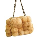 画像2: Real Rabbit Fur Chain Tote Bag リアルラビットファーポンポンモコモコチェーンバック (2)