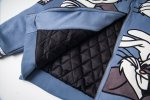 画像6: Bugs Bunny denim fur collar stadium jacket baseball uniform jacket blouson ユニセックス 男女兼用バックスバニー刺繍ファーカラーデニムジャケット スタジアムジャンパー スタジャン ジャケットブルゾン (6)