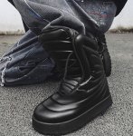 画像5: Unisex High-top leather platform lace-up boots sneakers Y2K　男女兼用ユニセックスハイカットレザー厚底レースアップブーツスニーカー (5)
