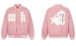 画像3: Kenvibe American Retro Letter Applique Embroidered  Stadium Jacket BASEBALL JACKET baseball uniform jacket blouson  ユニセックス 男女兼用 アメリカンレトロレターアップリケ刺繍スタジアムジャンパー スタジャン MA-1 ボンバー ジャケット ブルゾン (3)