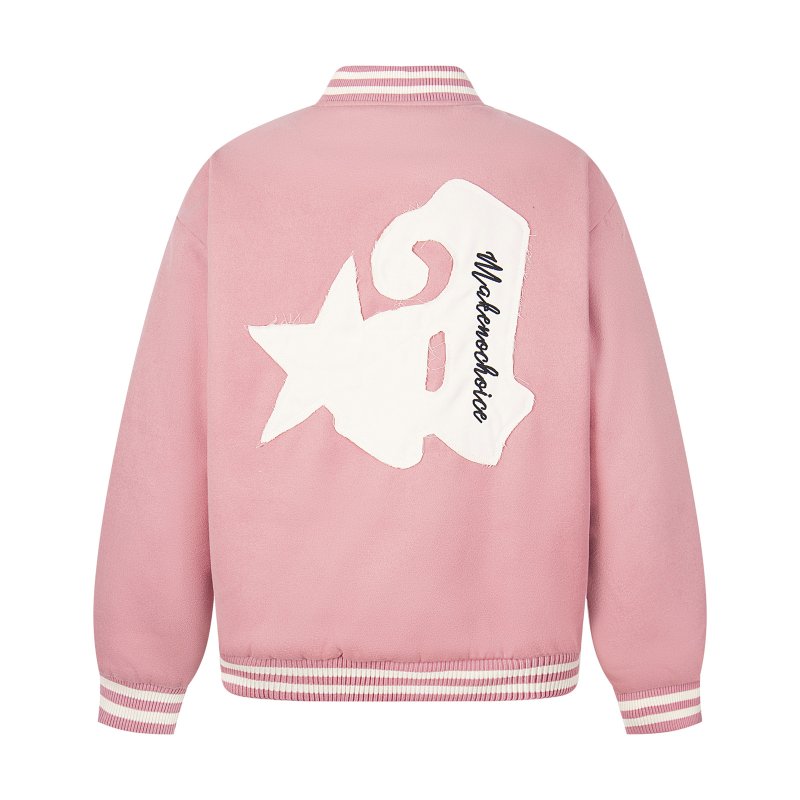 画像8: Kenvibe American Retro Letter Applique Embroidered  Stadium Jacket BASEBALL JACKET baseball uniform jacket blouson  ユニセックス 男女兼用 アメリカンレトロレターアップリケ刺繍スタジアムジャンパー スタジャン MA-1 ボンバー ジャケット ブルゾン (8)