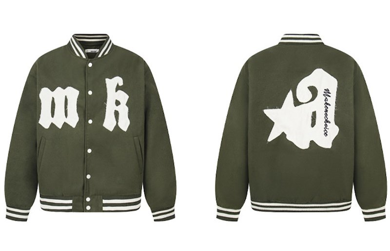 画像2: Kenvibe American Retro Letter Applique Embroidered  Stadium Jacket BASEBALL JACKET baseball uniform jacket blouson  ユニセックス 男女兼用 アメリカンレトロレターアップリケ刺繍スタジアムジャンパー スタジャン MA-1 ボンバー ジャケット ブルゾン (2)