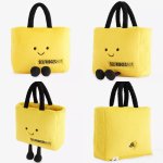 画像3: yellow bag, plush smile tote shoulder bag　イエローぬいぐるみモコモコスマイルトートバッグ (3)