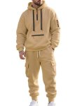 画像4: Half-zip hoodie and cargo pants sweatsuit set　ユニセックス男女兼用 ハーフジップフーディ＆カーゴパンツスウェット セットアップ (4)