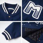 画像7: Retro casual embroidered padded lining thick stadium jacket  ユニセックス 男女兼用 アメリカンレトロレターカジュアル刺繍スタジアムジャンパー スタジャン MA-1 ボンバー ジャケット ブルゾン (7)