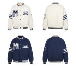 画像6: Retro casual embroidered padded lining thick stadium jacket  ユニセックス 男女兼用 アメリカンレトロレターカジュアル刺繍スタジアムジャンパー スタジャン MA-1 ボンバー ジャケット ブルゾン (6)