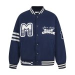 画像2: Retro casual embroidered padded lining thick stadium jacket  ユニセックス 男女兼用 アメリカンレトロレターカジュアル刺繍スタジアムジャンパー スタジャン MA-1 ボンバー ジャケット ブルゾン (2)